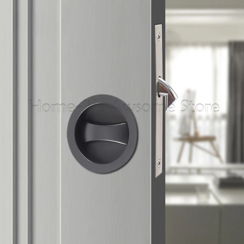 Zinc Furniture Hardware - Sliding Door Lock Modern Invisible Zinc