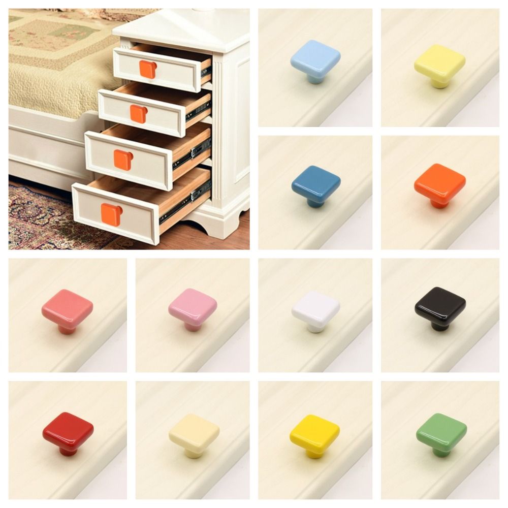 Furniture Hardware Restoration - Simplicity Single Hole Colored Ceramic Knob