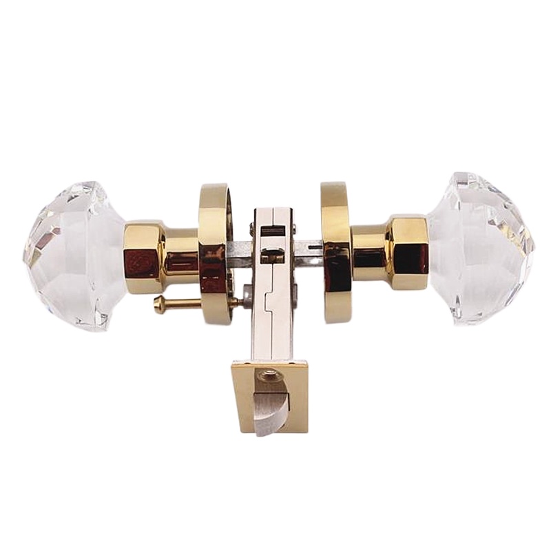 Zinc Furniture Hardware - Crystal Glass Globe Handle Lock Light