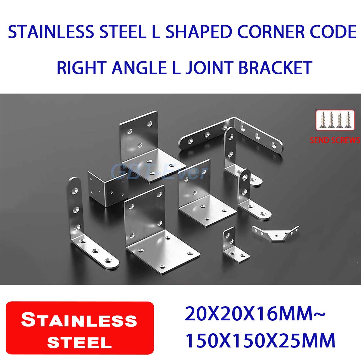 Joint Connector Bracket - 2-10Pcs Stainless Steel L Shaped Corner