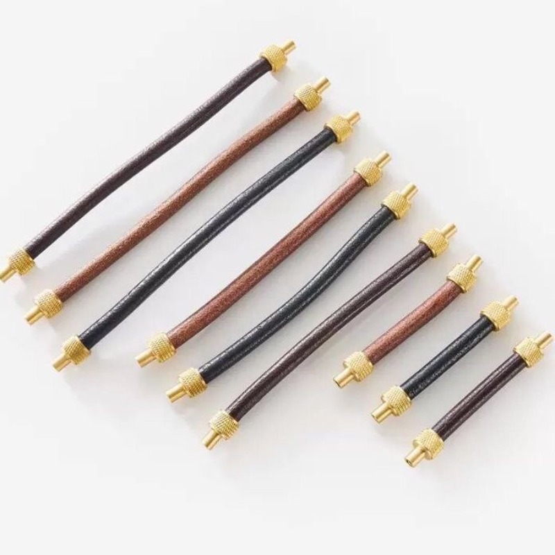 Brass + Leather Cabinet Pulls  - огляд і ціна Furniture Hardware Restoration